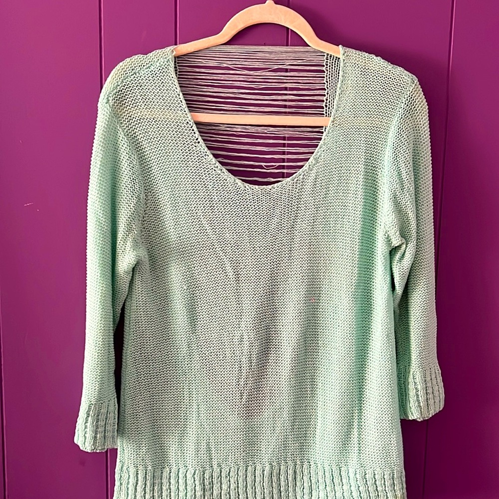 Mint green sweater so pretty very delicate size medium
